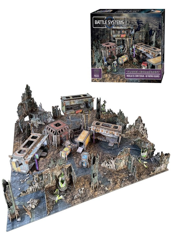 Battle Systems - Modular Tabletop 3D Gaming Sci-Fi Terrain - Perfect for 28mm-35mm Miniatures and Figures - No Painting Required - Science Fiction Aliens 40K Wargame (Trader Encampment) - Image 3